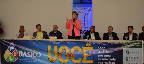 Wilma abre a 7ª Conferência de Saneamento Básico de Natal.